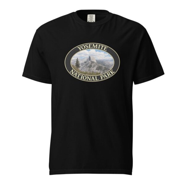 Yosemite National Park T-Shirt - Half Dome Graphic on Comfort Colors Heavyweight (Front Print, Black Graphic) - Image 3