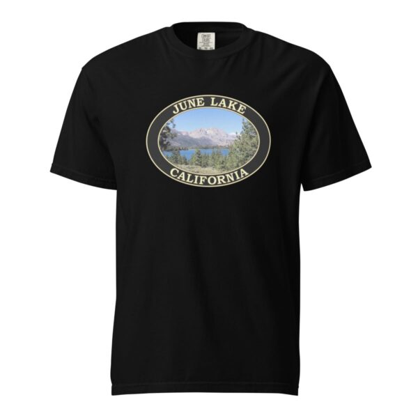 June Lake California T-Shirt - Scenic Graphic on Comfort Colors Heavyweight (Front print, black graphic) - Image 3