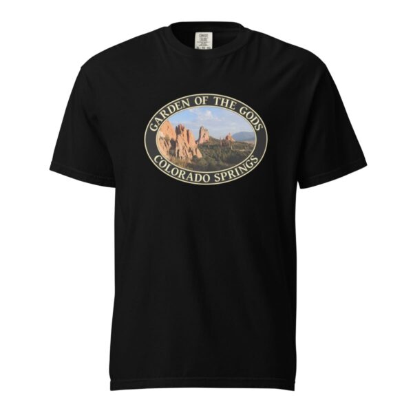 Garden of the Gods T-Shirt - Colorado Springs Graphic on Comfort Colors Heavyweight (Front print, black graphic) - Image 3