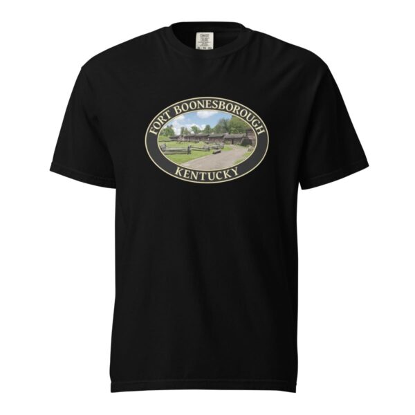 Fort Boonesborough Kentucky T-Shirt - Historic Site Graphic on Comfort Colors Heavyweight (Front print, black graphic) - Image 3