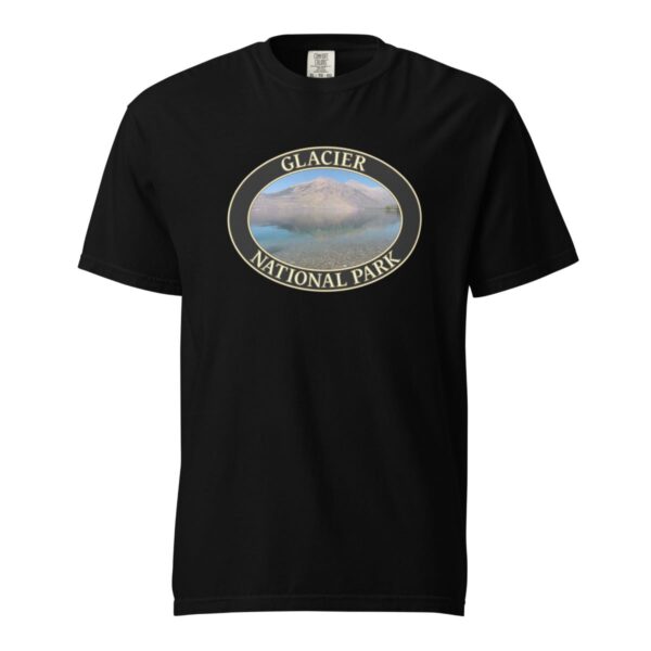 Glacier National Park T-Shirt - Lake McDonald Graphic on Comfort Colors Heavyweight (Front print, black graphic) - Image 3