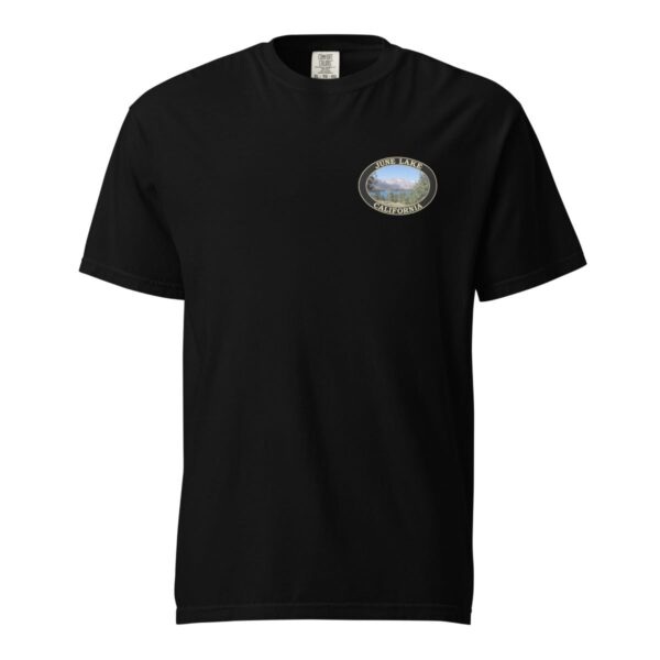 June Lake California T-Shirt - Scenic Graphic on Comfort Colors Heavyweight (Back print, black graphic) - Image 3