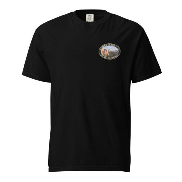 Garden of the Gods T-Shirt - Colorado Springs Graphic on Comfort Colors Heavyweight (Back print, black graphic) - Image 3