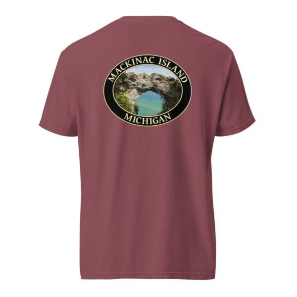 Mackinac Island T-Shirt - Arch Rock Graphic on Comfort Colors Heavyweight (Back print, black graphic) - Image 5