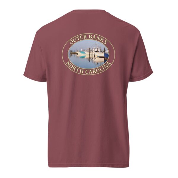 Outer Banks T-Shirt - Oregon Inlet Fishing Boats Graphic on Comfort Colors Heavyweight (Back print, transparent graphic) - Image 5