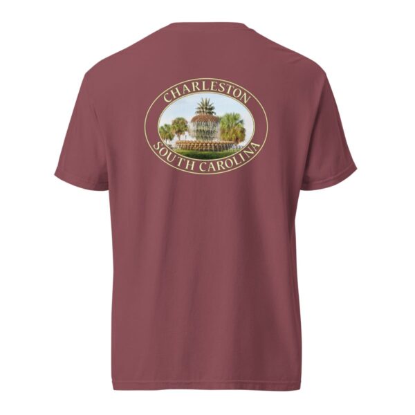 Charleston T-Shirt - Pineapple Fountain Graphic on Comfort Colors Heavyweight (Back print, transparent graphic) - Image 5