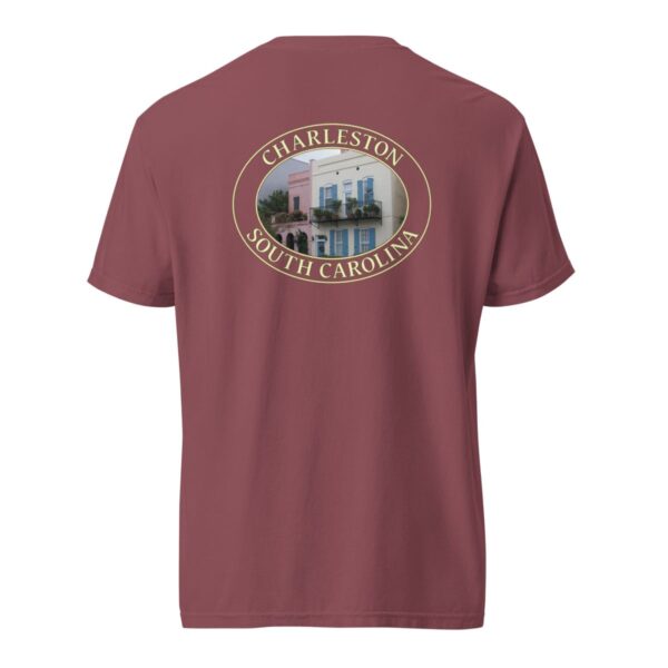 Charleston T-Shirt - Rainbow Row Homes Graphic on Comfort Colors Heavyweight (Back print, transparent graphic) - Image 5