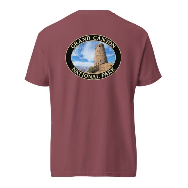 Grand Canyon National Park T-Shirt - Watchtower Graphic on Comfort Colors Heavyweight (Back Print, Black Graphic) - Image 5