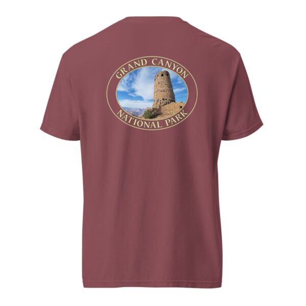 Grand Canyon National Park T-Shirt - Watchtower Graphic on Comfort Colors Heavyweight (Back Print, Transparent Graphic) - Image 5