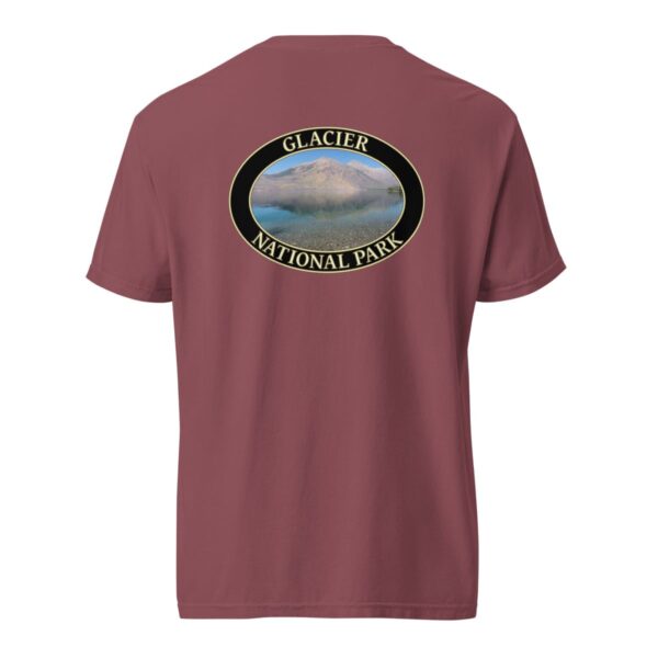 Glacier National Park T-Shirt - Lake McDonald Graphic on Comfort Colors Heavyweight (Back print, black graphic) - Image 5