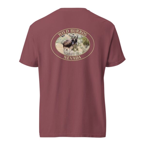 Wild Burros Nevada T-Shirt - Desert Wildlife Graphic on Comfort Colors Heavyweight (Back print, transparent graphic) - Image 5