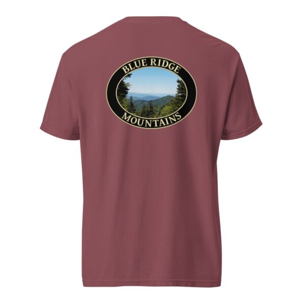 Blue Ridge Mountains T-Shirt - North Carolina Scenic View Graphic on Comfort Colors Heavyweight (Back print, black graphic) - Image 5