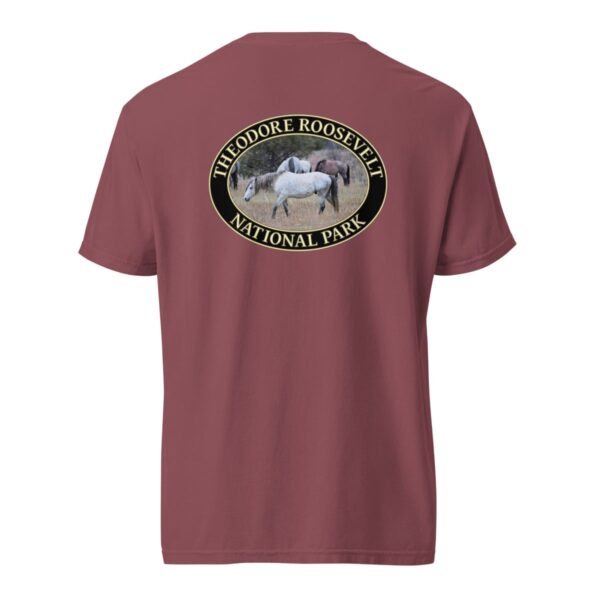 Theodore Roosevelt National Park T-Shirt - Wild Horses Graphic on Comfort Colors Heavyweight (Back print, black graphic) - Image 5