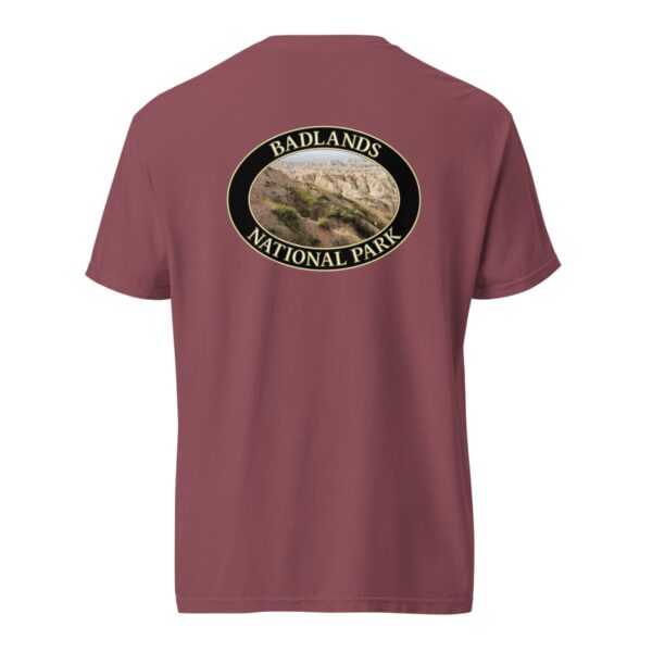 Big Horn Sheep at Badlands National Park T-Shirt - Scenic Graphic on Comfort Colors Heavyweight (Back print, black graphic) - Image 5