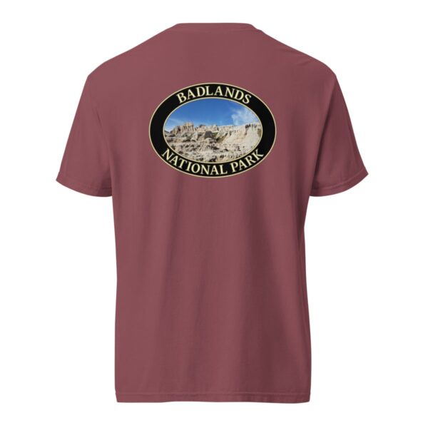 Badlands National Park T-Shirt - Scenic Graphic on Comfort Colors Heavyweight (Back print, black graphic) - Image 5