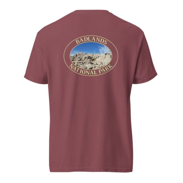 Badlands National Park T-Shirt - Scenic Graphic on Comfort Colors Heavyweight (Back print, transparent graphic) - Image 5