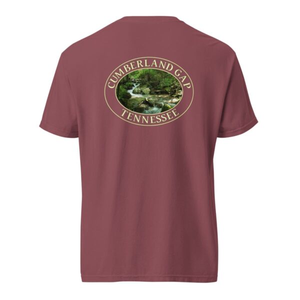 Mountain Stream in Cumberland Gap T-Shirt - Scenic Nature Design on Comfort Colors Heavyweight Tee (Back print, transparent graphic) - Image 5