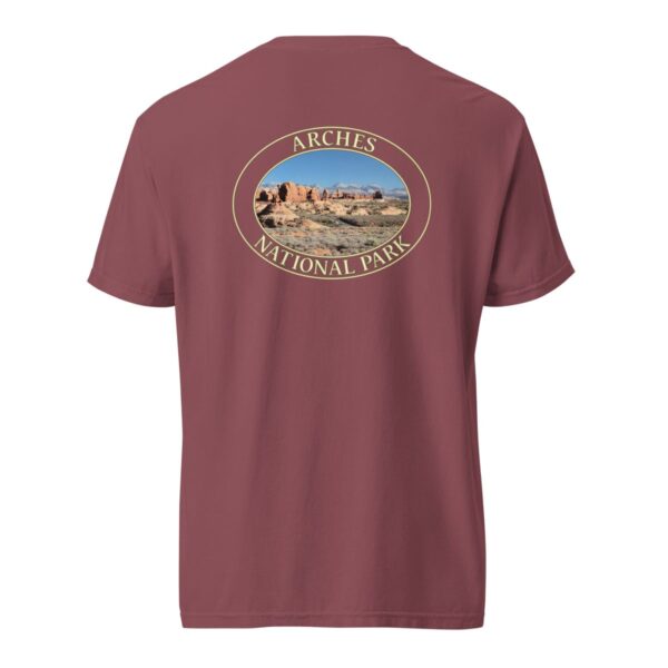 The Windows Arches National Park T-Shirt – Scenic Desert Arch Vista Comfort Colors Tee (Back print, transparent graphic) - Image 5