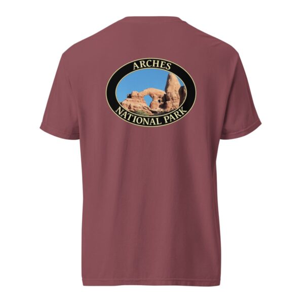 Turret Arch Arches National Park T-Shirt – Iconic Desert Arch Comfort Colors Tee (Back print, black graphic) - Image 5