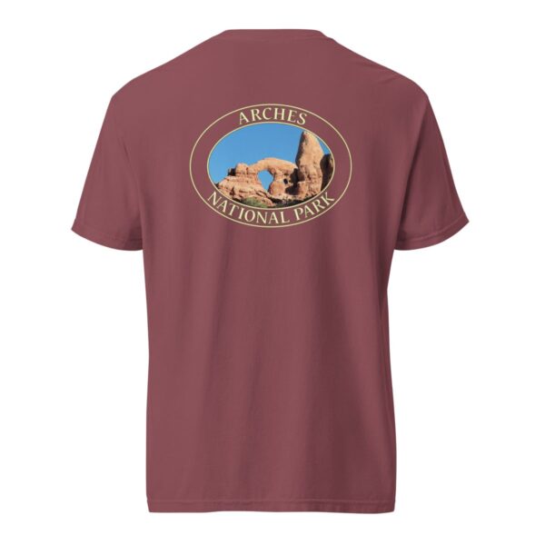 Turret Arch Arches National Park T-Shirt – Iconic Desert Arch Comfort Colors Tee (Back print, transparent graphic) - Image 5