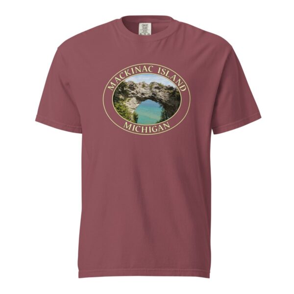 Mackinac Island T-Shirt - Arch Rock Graphic on Comfort Colors Heavyweight (Front print, transparent graphic) - Image 4