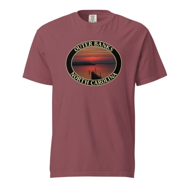 Outer Banks T-Shirt - Albemarle Sound Sunset Graphic on Comfort Colors Heavyweight (Front print, black graphic) - Image 4