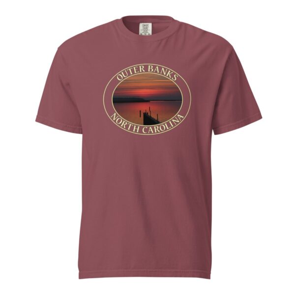 Outer Banks T-Shirt - Albemarle Sound Sunset Graphic on Comfort Colors Heavyweight (Front print, transparent graphic) - Image 4