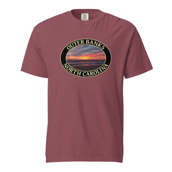 Outer Banks T-Shirt - Kitty Hawk Sunrise Graphic on Comfort Colors Heavyweight (Front print, black graphic) - Image 4