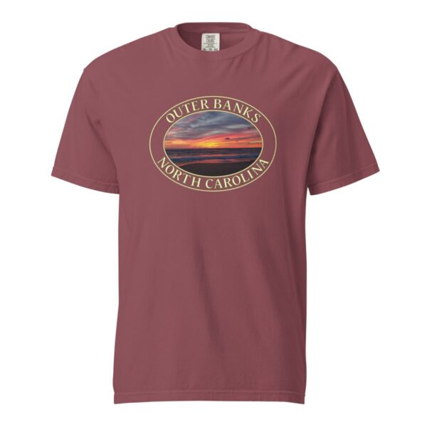 Outer Banks T-Shirt - Kitty Hawk Sunrise Graphic on Comfort Colors Heavyweight (Front print, transparent graphic) - Image 4