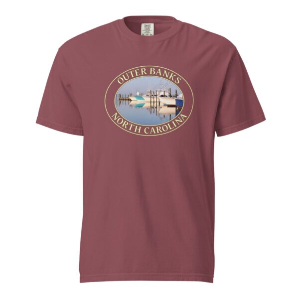 Outer Banks T-Shirt - Oregon Inlet Fishing Boats Graphic on Comfort Colors Heavyweight (Front print, transparent graphic) - Image 4