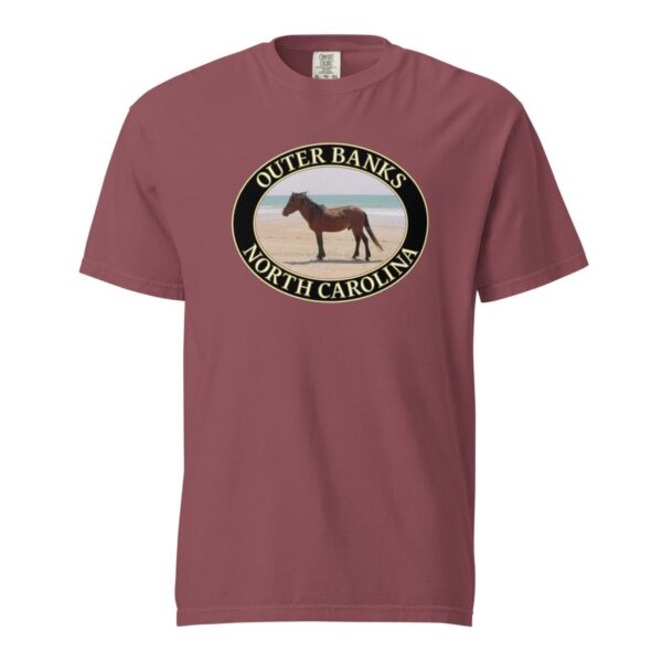 Outer Banks T-Shirt - Wild Horses Graphic on Comfort Colors Heavyweight (Front print, black graphic) - Image 4