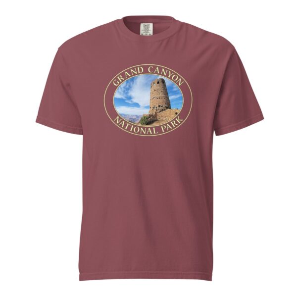 Grand Canyon National Park T-Shirt - Watchtower Graphic on Comfort Colors Heavyweight (Front Print, Transparent Graphic) - Image 4