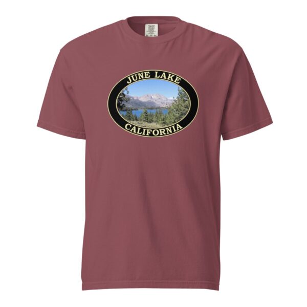 June Lake California T-Shirt - Scenic Graphic on Comfort Colors Heavyweight (Front print, black graphic) - Image 4