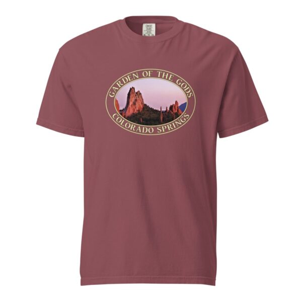 Garden of the Gods T-Shirt - Sunset Colorado Springs Graphic on Comfort Colors Heavyweight (Front print, transparent graphic) - Image 4