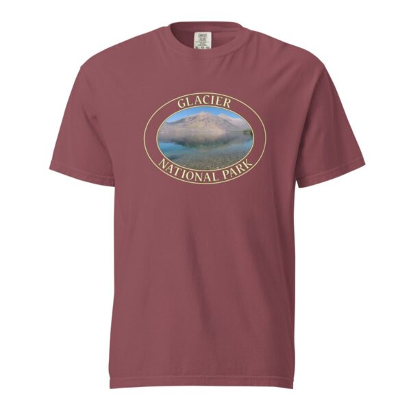 Glacier National Park T-Shirt - Lake McDonald Graphic on Comfort Colors Heavyweight (Front print, transparent graphic) - Image 4