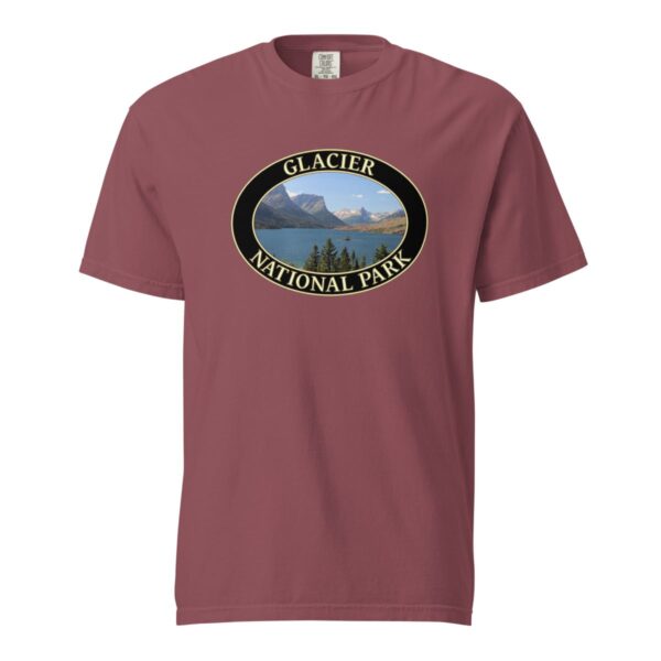 Glacier National Park T-Shirt - Saint Mary Lake Graphic on Comfort Colors Heavyweight (Front print, black graphic) - Image 4