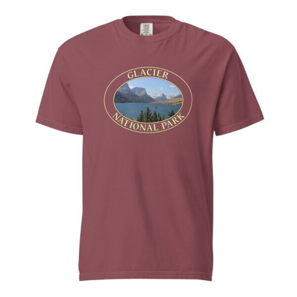 Glacier National Park T-Shirt - Saint Mary Lake Graphic on Comfort Colors Heavyweight (Front print, transparent graphic) - Image 4