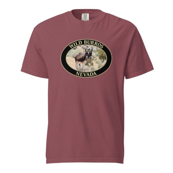 Wild Burros Nevada T-Shirt - Desert Wildlife Graphic on Comfort Colors Heavyweight (Front print, black graphic) - Image 4