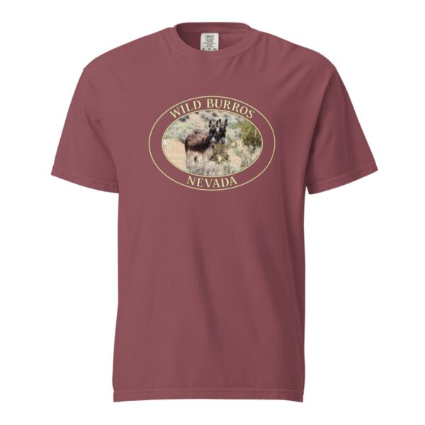 Wild Burros Nevada T-Shirt - Desert Wildlife Graphic on Comfort Colors Heavyweight (Front print, transparent graphic) - Image 4