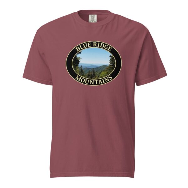 Blue Ridge Mountains T-Shirt - North Carolina Scenic View Graphic on Comfort Colors Heavyweight (Front print, black graphic) - Image 4