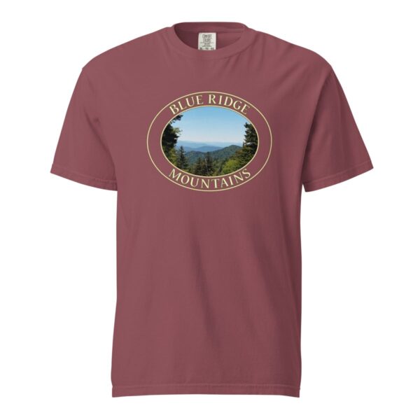 Blue Ridge Mountains T-Shirt - North Carolina Scenic View Graphic on Comfort Colors Heavyweight (Front print, transparent graphic) - Image 4