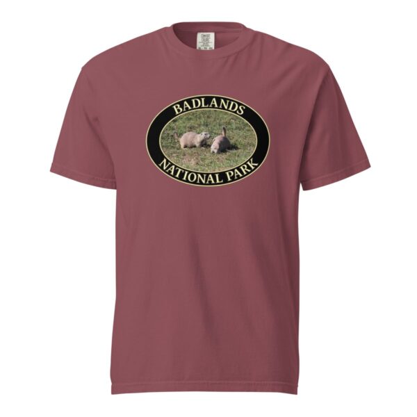 Prairie Dog Couple at Badlands National Park T-Shirt - Wildlife Graphic on Comfort Colors Heavyweight (Front print, black graphic) - Image 4