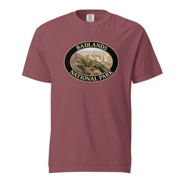 Big Horn Sheep at Badlands National Park T-Shirt - Scenic Graphic on Comfort Colors Heavyweight (Front print, black graphic) - Image 4