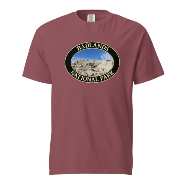 Badlands National Park T-Shirt - Scenic Graphic on Comfort Colors Heavyweight (Front print, black graphic) - Image 4