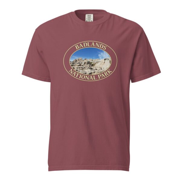 Badlands National Park T-Shirt - Scenic Graphic on Comfort Colors Heavyweight (Front print, transparent graphic) - Image 4