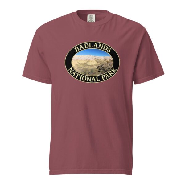 Yellow Mounds at Badlands National Park T-Shirt - Scenic Landscape on Comfort Colors Heavyweight Tee (Front print, black graphic) - Image 4