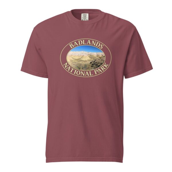 Yellow Mounds at Badlands National Park T-Shirt - Scenic Landscape on Comfort Colors Heavyweight Tee (Front print, transparent graphic) - Image 4