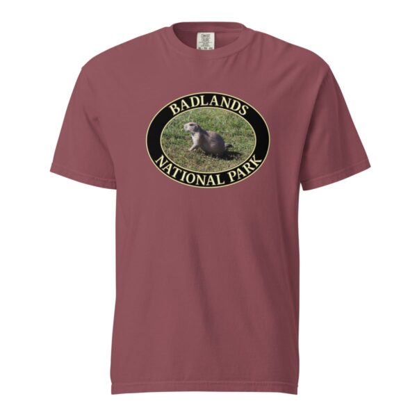 Prairie Dog at Badlands National Park T-Shirt - Wildlife Graphic on Comfort Colors Heavyweight (Front print, black graphic) - Image 4