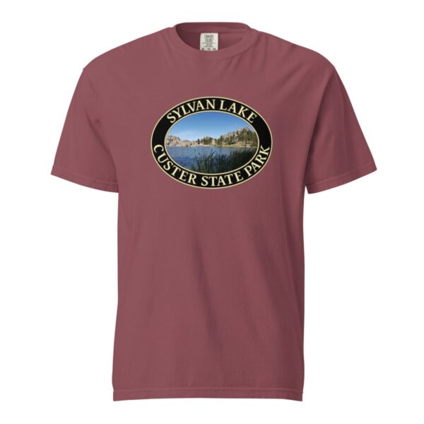 Sylvan Lake at Custer State Park T-Shirt - Scenic Landscape on Comfort Colors Heavyweight Tee (Front print, black graphic) - Image 4