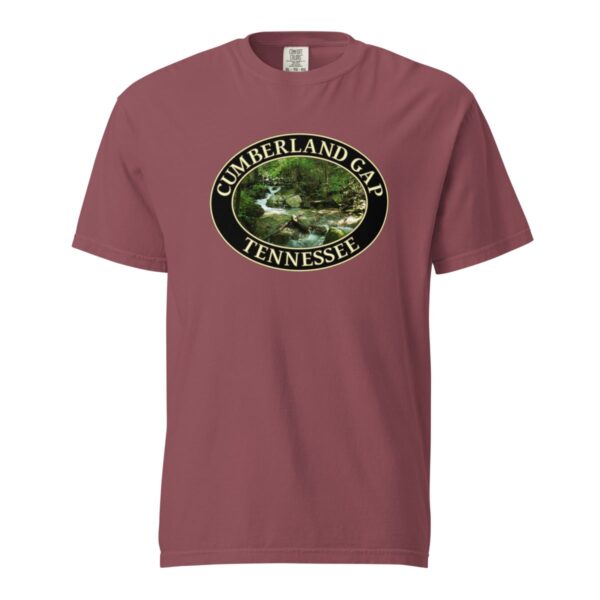 Mountain Stream in Cumberland Gap T-Shirt - Scenic Nature Design on Comfort Colors Heavyweight Tee (Front print, black graphic) - Image 4